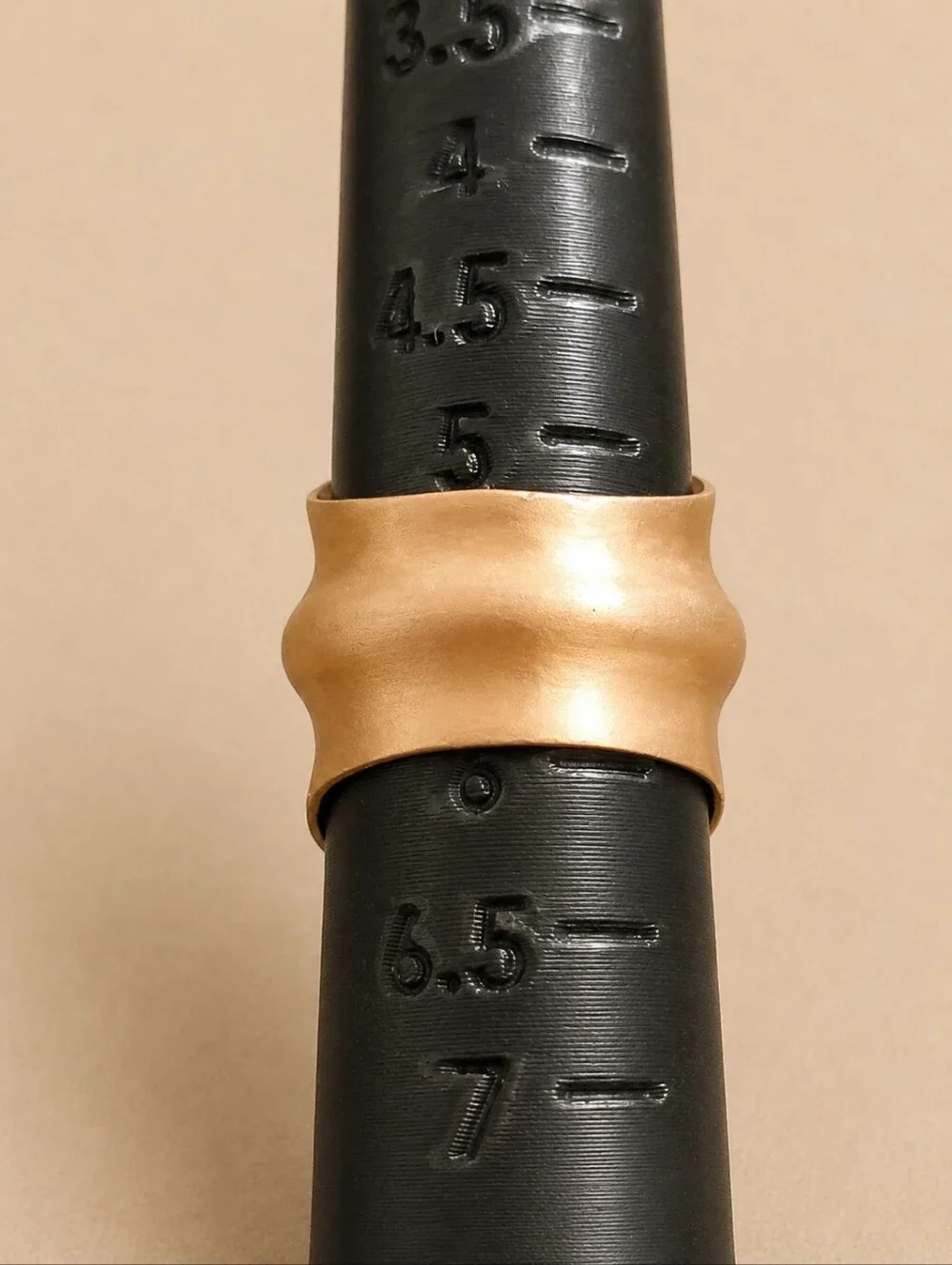Matte Gold Sculptural Statement Ring Size 5.5 | Modern Abstract Wide Band